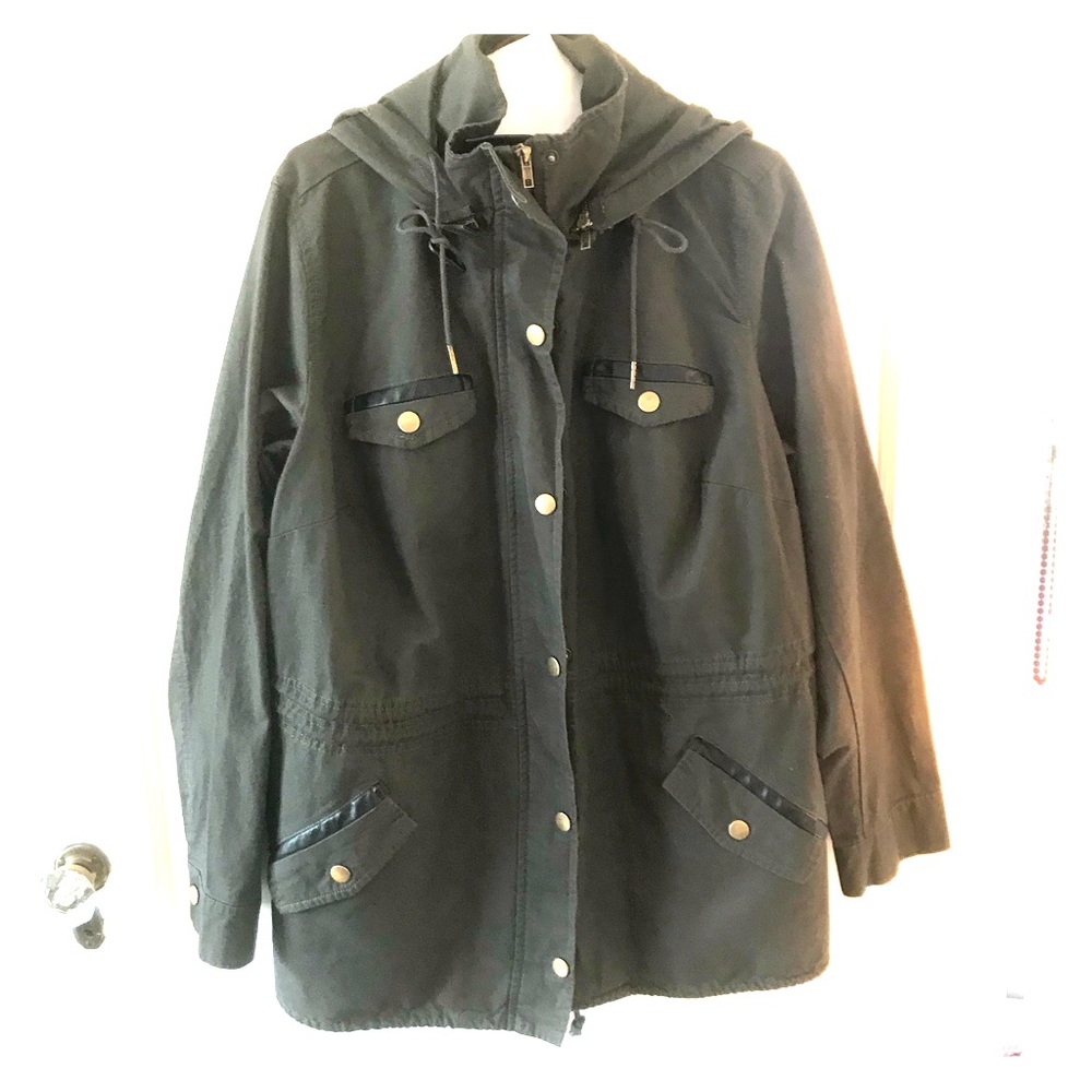 Fall Jacket, olive green with black detail